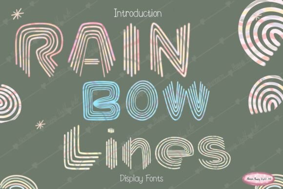 Rainbow Lines: A Stylish and Versatile Font for Creative Branding and Design