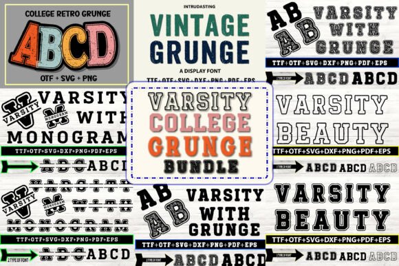 Varsity College Grunge Bundle: Adding Energy to Your Creative Workflow